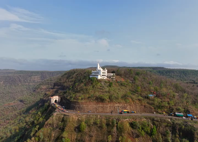 Aerial View of Jam Gate and Hilltop Temple Mhow Madhya Pradesh