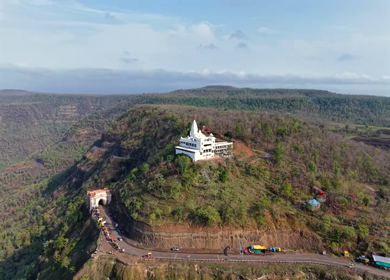Aerial View of Jam Gate and Hilltop Temple Mhow Madhya Pradesh