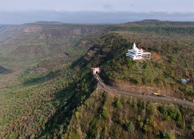 Aerial View of Jam Gate and Hilltop Temple Mhow Madhya Pradesh