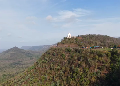 Aerial View of Jam Gate and Hilltop Temple Mhow Madhya Pradesh