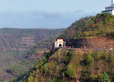 Aerial View of Jam Gate and Hilltop Temple Mhow Madhya Pradesh