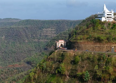 Aerial View of Jam Gate and Hilltop Temple Mhow Madhya Pradesh