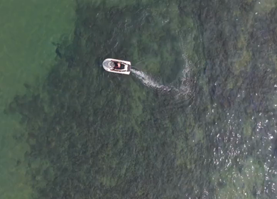 Aerial View of Jet Ski on Vizag Coast India