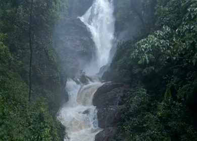 Aerial View of Jog Falls Waterfall in Monsoon Karnataka India