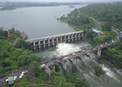 Aerial View of Kaliyasot Dam Bhopal Madhya Pradesh India