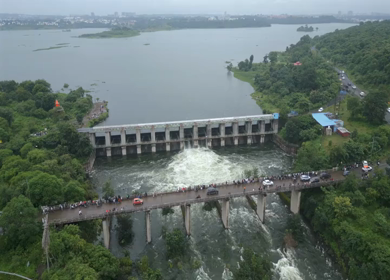 Aerial View of Kaliyasot Dam Bhopal Madhya Pradesh India