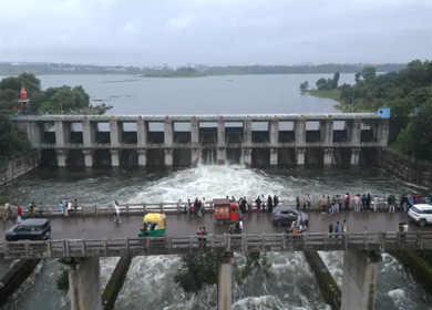 Aerial View of Kaliyasot Dam Bhopal Madhya Pradesh India