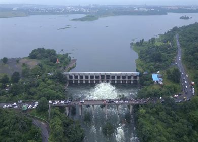Aerial View of Kaliyasot Dam Bhopal Madhya Pradesh India