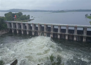 Aerial View of Kaliyasot Dam Bhopal Madhya Pradesh India