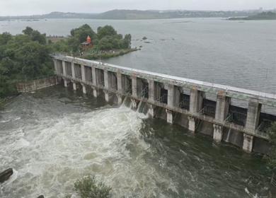Aerial View of Kaliyasot Dam Bhopal Madhya Pradesh India
