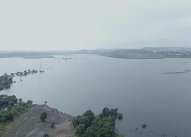 Aerial View of Kaliyasot Dam Bhopal Madhya Pradesh India