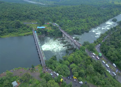 Aerial View of Kaliyasot Dam Bhopal Madhya Pradesh India