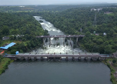 Aerial View of Kaliyasot Dam Bhopal Madhya Pradesh India
