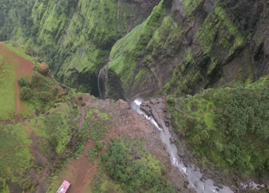 Aerial View of Kalu Waterfall Near Malshej Ghat Maharashtra
