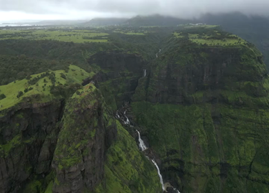 Aerial View of Kalu Waterfall Near Malshej Ghat Maharashtra