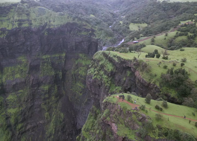 Aerial View of Kalu Waterfall Near Malshej Ghat Maharashtra