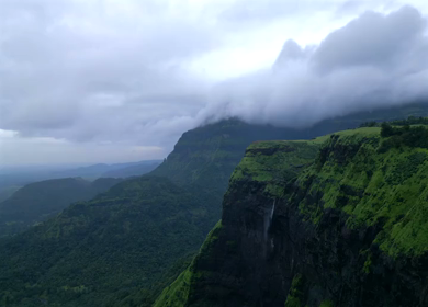 Aerial View of Kalu Waterfall Near Malshej Ghat Maharashtra