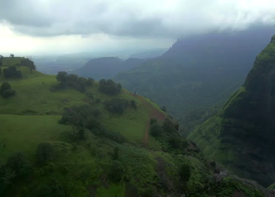 Aerial View of Kalu Waterfall Near Malshej Ghat Maharashtra