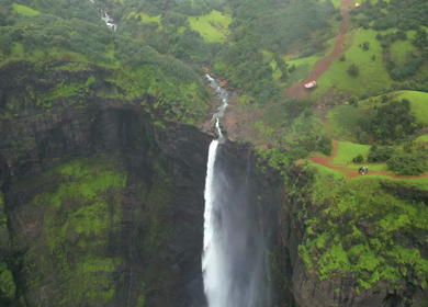 Aerial View of Kalu Waterfall Near Malshej Ghat Maharashtra