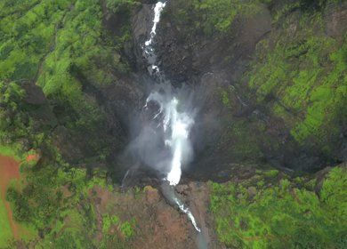 Aerial View of Kalu Waterfall Near Malshej Ghat Maharashtra