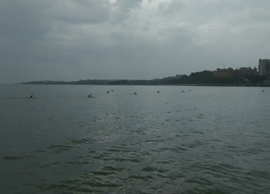 Aerial View of Kayaking on Upper Lake Bhojtal, Bhopal