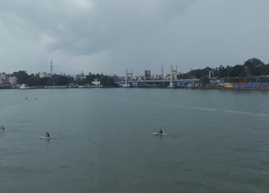 Aerial View of Kayaking on Upper Lake Bhojtal, Bhopal