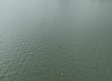 Aerial View of Kayaking on Upper Lake Bhojtal, Bhopal