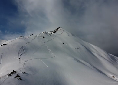 Aerial View of Kedarkantha Winter Trek with Snow Covered Mountains Uttarakhand