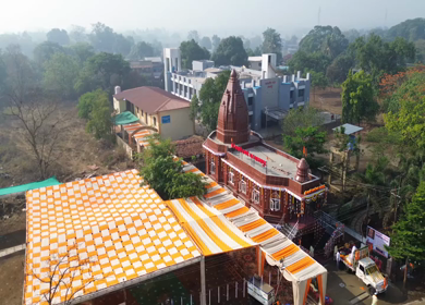 Aerial View of Khopali Temple in Raigad, Maharashtra
