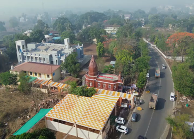 Aerial View of Khopali Temple in Raigad, Maharashtra