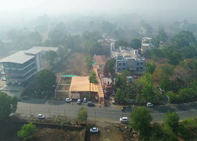 Aerial View of Khopali Temple in Raigad, Maharashtra