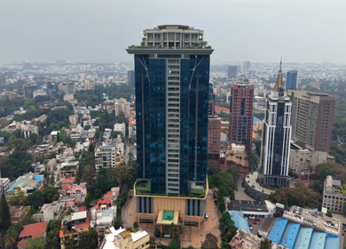 Aerial View of Kingfisher Towers in Bengaluru India Luxury High Rise Cityscape