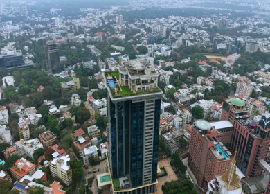 Aerial View of Kingfisher Towers in Bengaluru India Luxury High Rise Cityscape