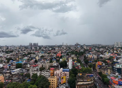 Aerial View of Kolkata Cityscape and Urban Skyline