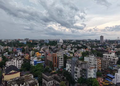 Aerial View of Kolkata Cityscape and Urban Skyline