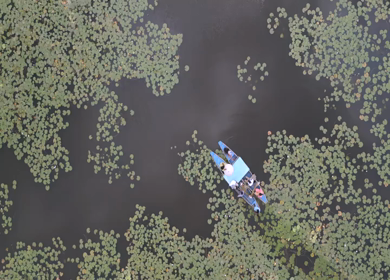 Aerial View of Kondakarla Ava Lake and Lotus Wetland Near Visakhapatnam Andhra Pradesh