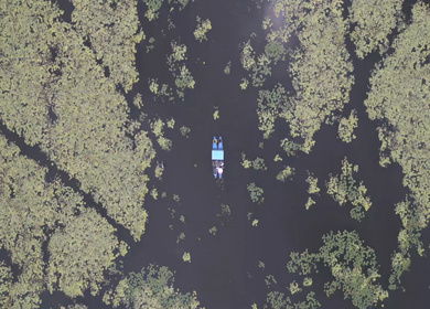 Aerial View of Kondakarla Ava Lake and Lotus Wetland Near Visakhapatnam Andhra Pradesh