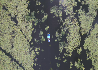 Aerial View of Kondakarla Ava Lake and Lotus Wetland Near Visakhapatnam Andhra Pradesh