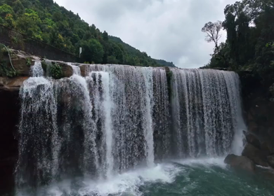 Aerial View of Krang Suri Waterfall Meghalaya India