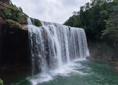 Aerial View of Krang Suri Waterfall Meghalaya India