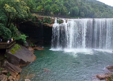 Aerial View of Krang Suri Waterfall Meghalaya India