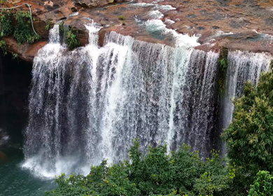 Aerial View of Krang Suri Waterfall Meghalaya India