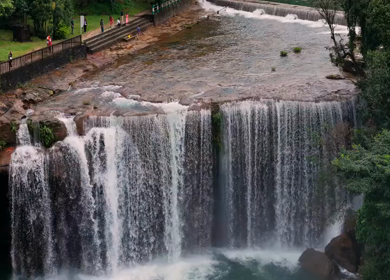 Aerial View of Krang Suri Waterfall Meghalaya India