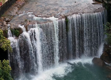 Aerial View of Krang Suri Waterfall Meghalaya India