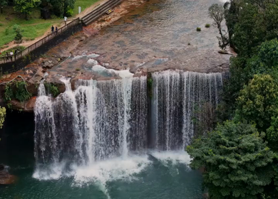 Aerial View of Krang Suri Waterfall Meghalaya India