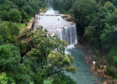 Aerial View of Krang Suri Waterfall Meghalaya India