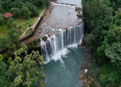 Aerial View of Krang Suri Waterfall Meghalaya India