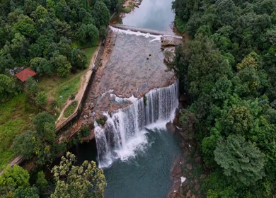 Aerial View of Krang Suri Waterfall Meghalaya India