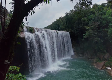Aerial View of Krang Suri Waterfall Meghalaya India