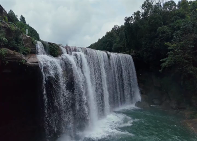 Aerial View of Krang Suri Waterfall Meghalaya India